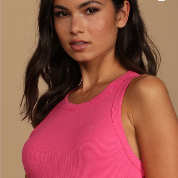 NWOT LULU’s Ribbed Knot Razorback Thigh Slit Tank Dress - Picture 5 of 12